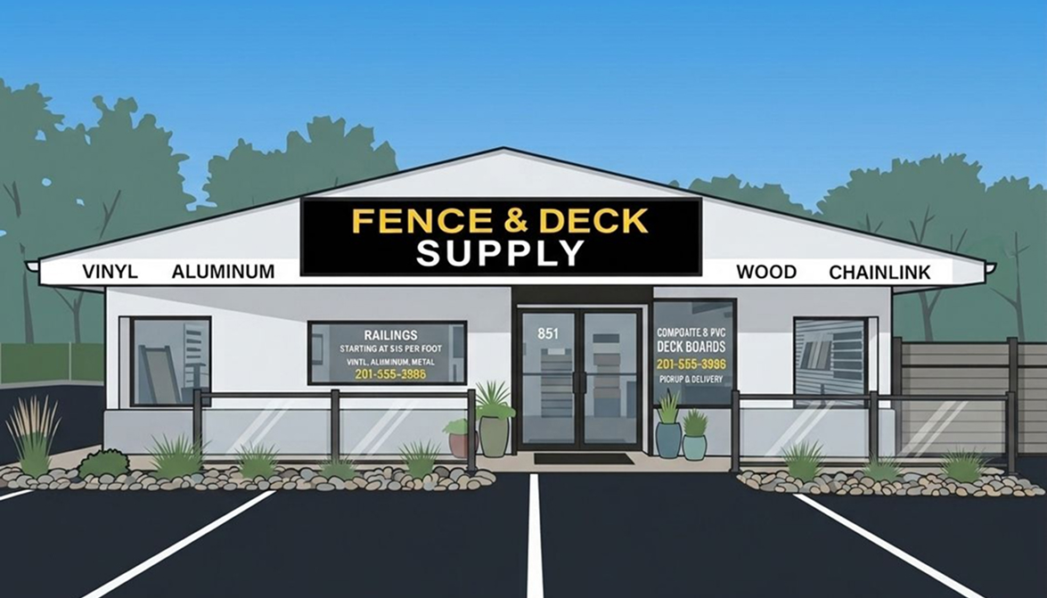 Fence Deck Supply storefront illustration
