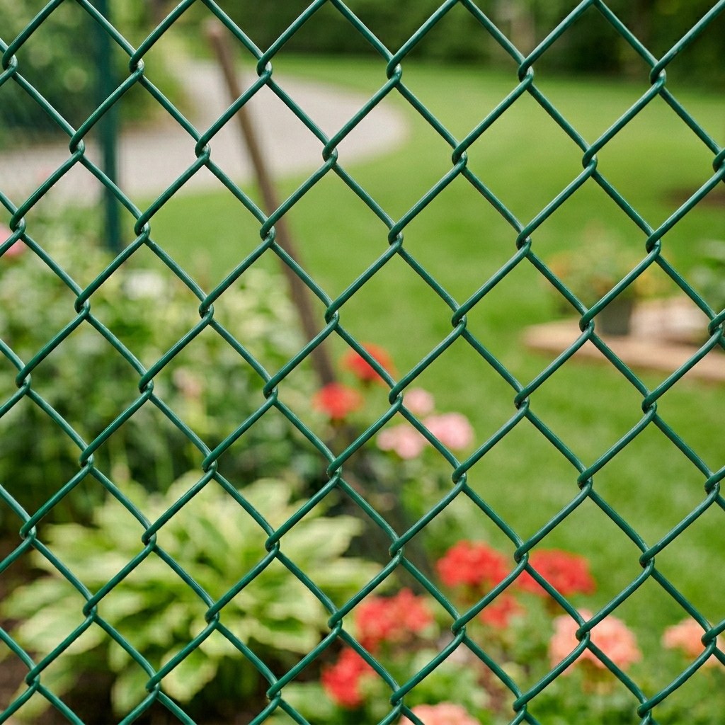 Chain link fence with privacy slats