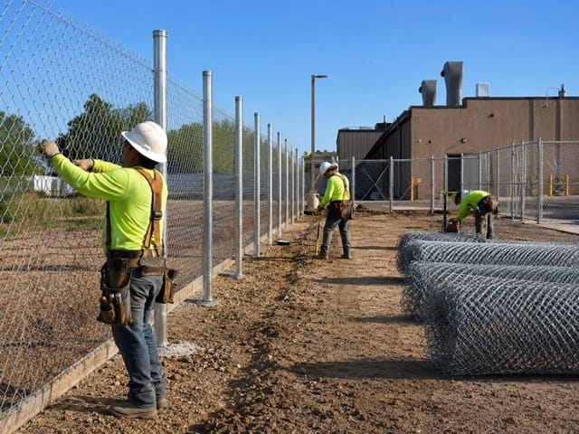 Commercial chain link fence and gate