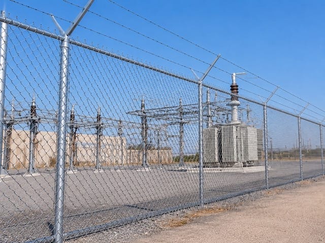 Commercial chain link fence installation detail