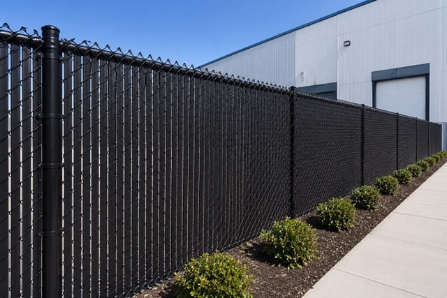 Commercial chain link fence mesh detail