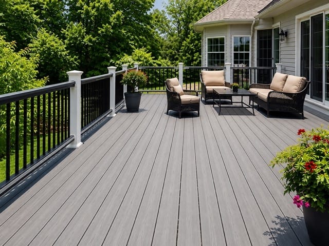 Finished PVC deck surface