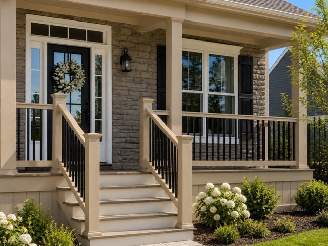 Adobe vinyl railing stair section
