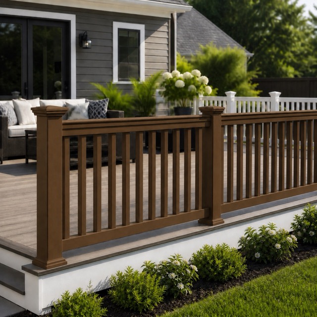 Mocha walnut vinyl railing detail