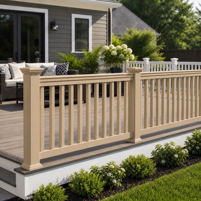 Tan vinyl railing detail