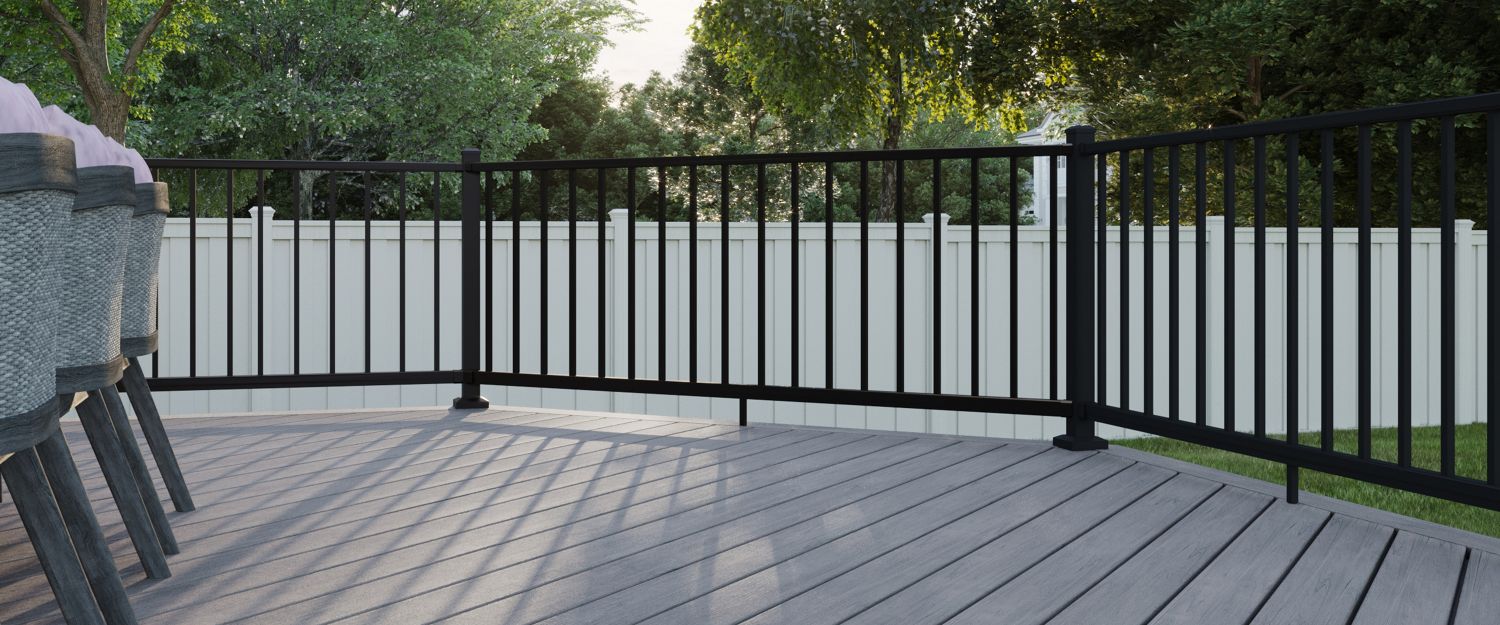 Black Trex Select Aluminum panels on a residential deck