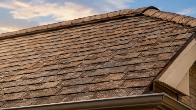 Brown GAF Timberline HDZ architectural shingle roof detail