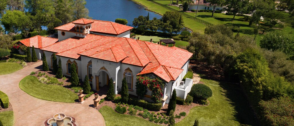 Estate with Brava synthetic Spanish barrel tile roofing