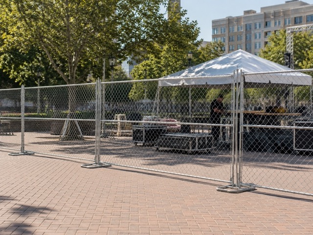 Temporary fence installation example 3