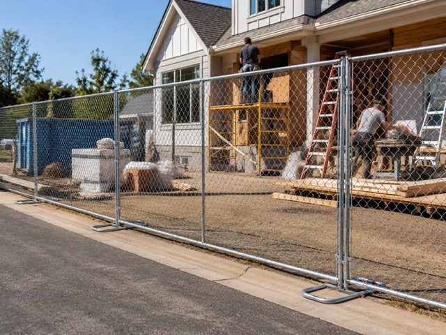 Temporary fence installation example 4