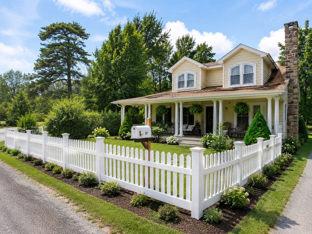 Vinyl fence installation example 1