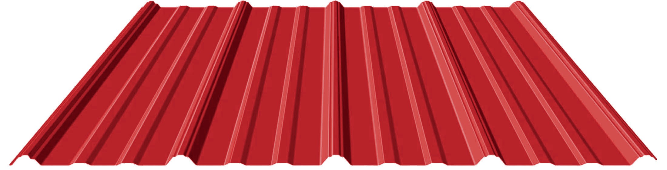 Close-up of metal roofing panel profile