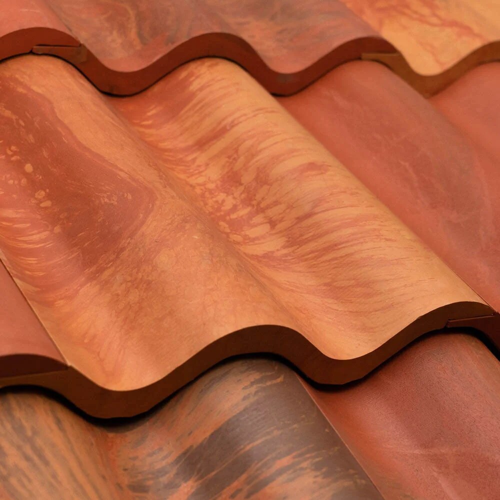 Brava Spanish Barrel Tile synthetic roofing sample