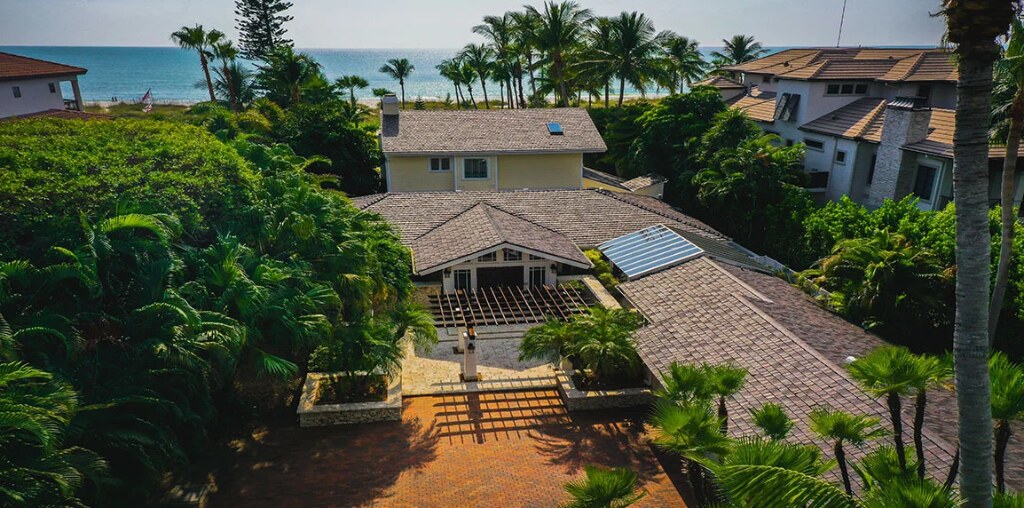 Brava synthetic roofing installed on a waterfront home