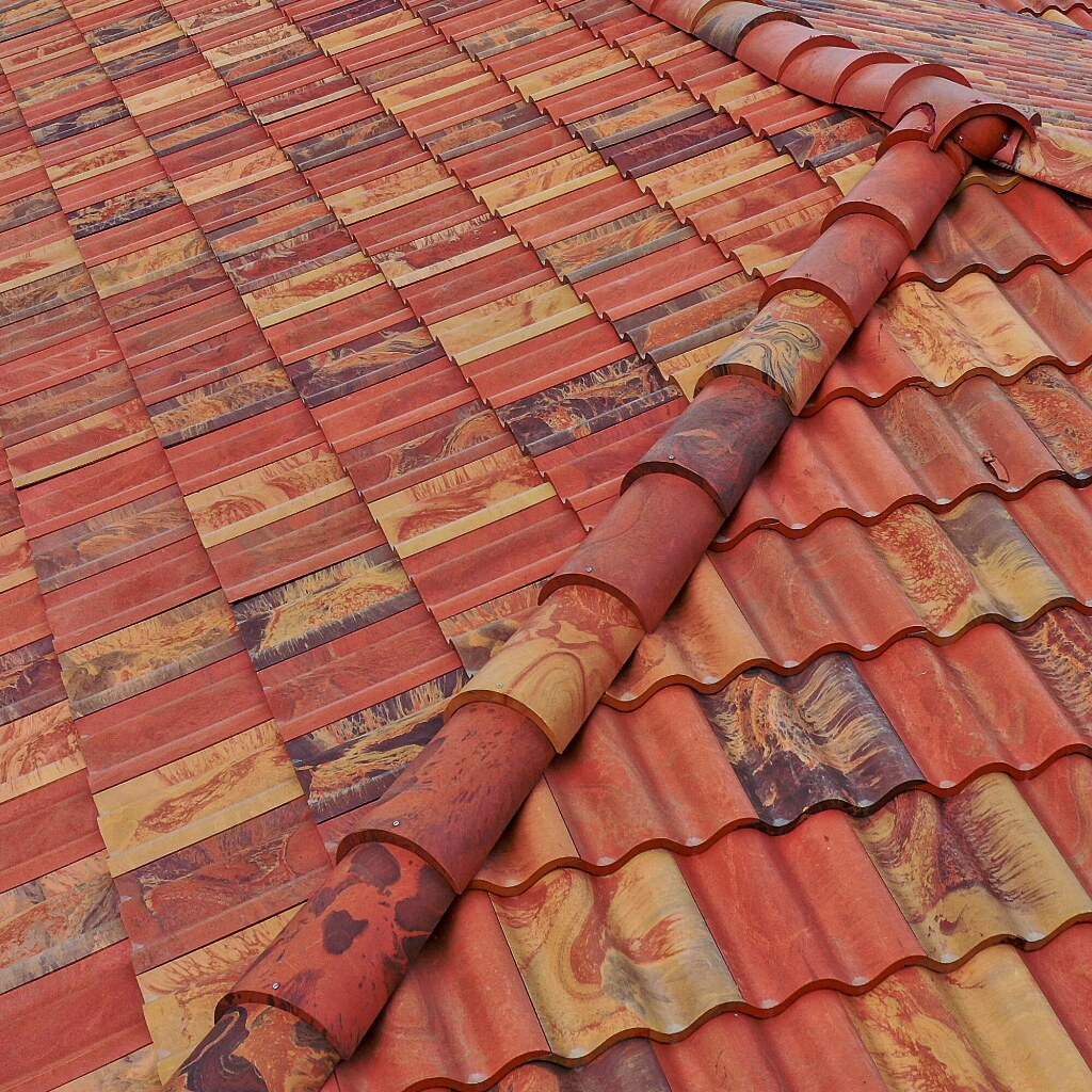 Color variation in Brava synthetic roof tiles
