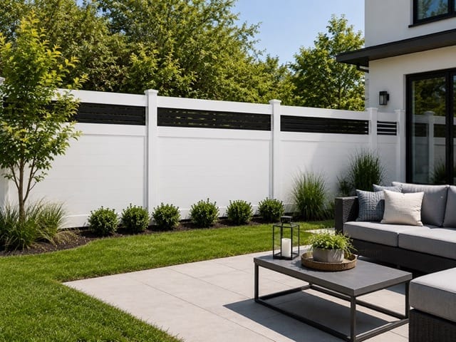 Boardwalk vinyl fence related installation example 1