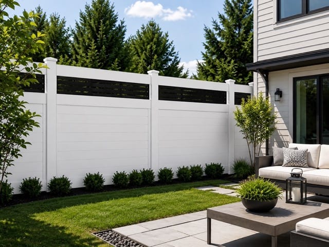 Boardwalk vinyl fence related installation example 3