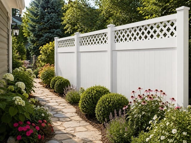 2-3/4" Diamond Lattice vinyl fence related installation example 2