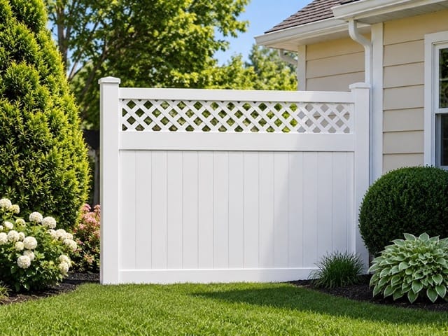 2-3/4" Diamond Lattice vinyl fence related installation example 3