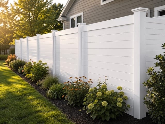 Horizontal Privacy vinyl fence related installation example 3