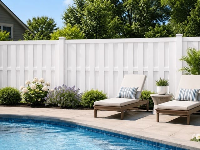Lakeview vinyl fence related installation example 2