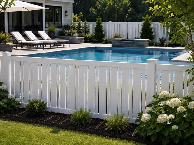 Newport vinyl fence related installation example 1