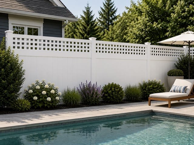 1-1/4" Square Lattice vinyl fence related installation example 1