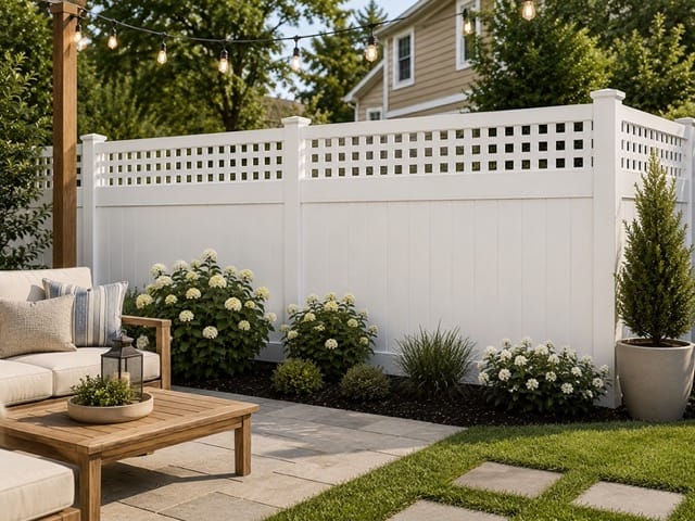 1-1/4" Square Lattice vinyl fence related installation example 2