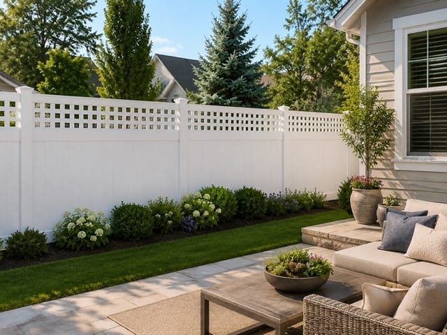 1-1/4" Square Lattice vinyl fence related installation example 3