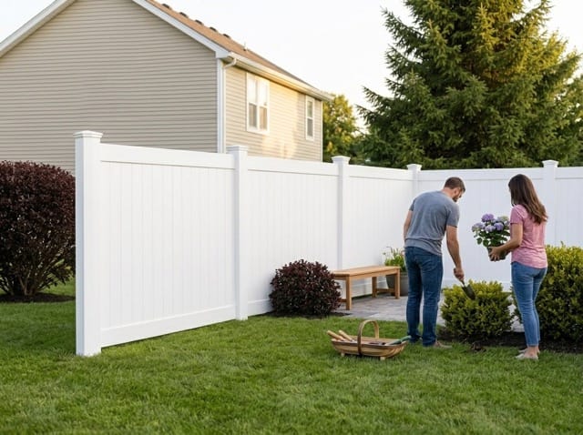 Privacy vinyl fence related installation example 2