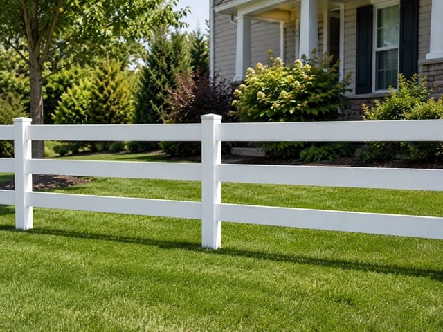 Ranch Rail vinyl fence related installation example 1
