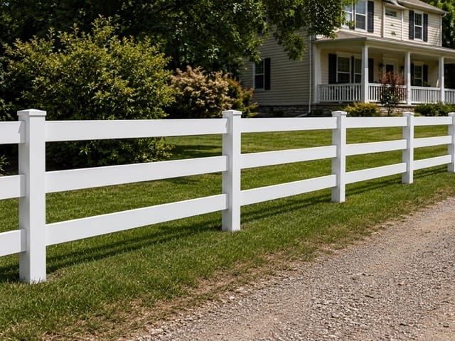 Ranch Rail vinyl fence related installation example 2