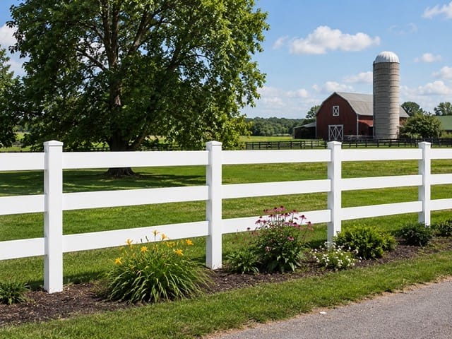 Ranch Rail vinyl fence related installation example 3