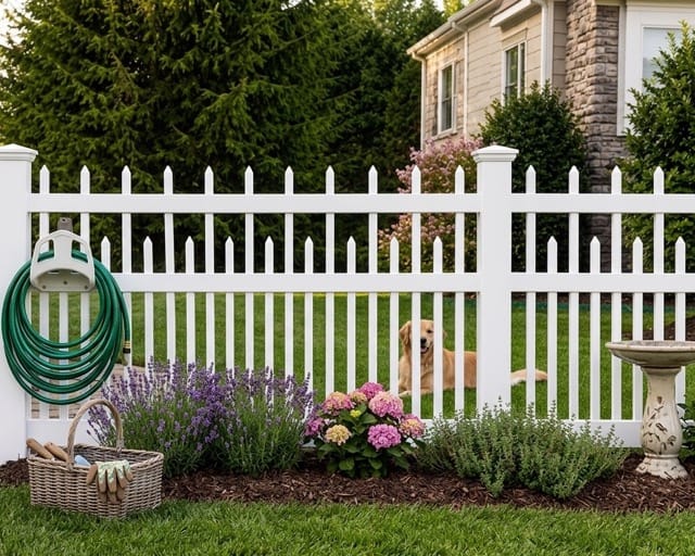 Wharton Creek Deluxe vinyl fence related installation example 2